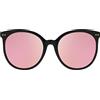 DUCO Occhiali da sole retrò donna polarizzati rotondi occhiali da sole vintage UV400 protezione acetato montatura DC2340, Cornice nera Revo Rosa Lente
