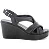 Igi&Co D.Agata, Sandali con Zeppa Donna, Nero, 37 EU