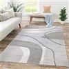 Paco Home Tappeto Salotto Moderno Soggiorno Pelo Corto Motivo Astratto Motivo Geometrico Onde, Dimensione:80x150 cm, Colore:Beige