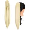 Gairyan 52cm Coda Capelli Extension con Pinza, Posticci per Capelli Sintetici Lisci Coda di Cavallo Claw Ponytail Coda Capelli Extension Clip Lunghi Parrucchino Naturale per Donna, Bleach Blonde