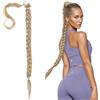 AWAVM 30 Pollici Grigio Oro Lunga Intrecciatura Coda Di Cavallo, Cintura Di Prolungamento Capelli Soffice In Stile Stretch Capelli Coda Di Cavallo, Naturale Morbida Intrecciatura Sintetica, Adatto Per Indos