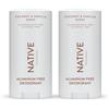 Native Deodorante Donna e Uomo - Senza Alcool e Alluminio - Cocco e Vaniglia - Con Burro di Karité, Olio di Cocco e Bicarbonato di Sodio - Protezione Naturale fino a 72 ore (2 Pack, 75 ml)