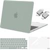 MOSISO Custodia Compatibile con MacBook Air 13 Cover M5 M4 M3 M2 2026-2022 A3449 A3240 A3113 A2681,Case per MacBook Air 13,6'' display Liquid Retina&Copritastiera&Pellicola&Tipo C, Verde Antico