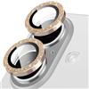 Oelrstfe Pellicola Fotocamera per iPhone 16/16 Plus,Posteriore Obiettivo Protezione Vetro Temperato,HD Trasparente Lente Schermo,Durezza 9H Anti-graffio Ultra Resistente Glitter Camera,Oro