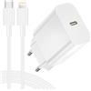Bamkey 25W Caricatore Phone Originale Apple MFi,Caricabatterie Phone Caricatore Rapido per Phone 14 13 12 11 Pro Max/Mini/XS/X/8, USBC Alimentatore Presa USB C Spinotto con 2M Cavo Ricarica Rapida