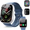 Poounur Smartwatch Uomo Donna con Effettua o Risposta Chiamate, 1.95 Orologio Smartwatch Contapassi/Cardiofrequenzimetro/Sonno, 110+ Modalità Sportivo Fitness Tracker, IP68 Smart Watch Android iOS, Blu