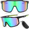 LOVICVKEM Occhiali da Sole da Uomo Polarizzati, Occhiali da Ciclismo Polarizzati, Occhiali Veloci Polarizzati, Occhiali da Sole Sportivi UV400 per MTB, Running, Bici e Attività Outdoor (Verde)
