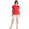 FIORELLA RUBINO: Blusa in creponne con Fiore Curvy Size Arancione Stagione Primavera Estate 2025.