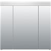 trendteam smart living - Devon - Armadietto a specchio - Bianco - Moderno armadio a 3 ante - 80 x 75 x 16 cm - 9 scomparti e 6 ripiani regolabili - antigraffio