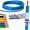 EBROM Conduttore - Singolo cavo rigido - Cavo in PVC - H07V-U 2,5 mm² - Colore: azzurro 10 m/15 m/20 m/25 m/30 m/35 m/40 m/45 m/50 m/55 m/60 m fino a 100 m a scelta
