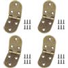 JJWNMLL JWNMLL Cerniere pieghevoli, 4 cerniere a semicerchio, piccole cerniere per porte con 26 viti per armadi, cassetti, armadi, scatole di legno, bronzo