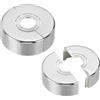 PATIKIL Flangia Divisa a Parete, 20/25/32mm Copri Tubi Termosifoni Copertura Piastra Rotonda in ABS Spessore Tagliabile per Tubo Acqua Rubinetto Decorazione,25mm Altezza, 2 Pezzi, Argento