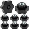FYting Stella Testa Serraggio Dadi M10,8 Pezzi Dado Di Serraggio Nero Manopola di bloccaggio con filettatura femmina dado in plastica nera M8 per attrezzature industriali per macchinari-50mm
