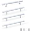 SPDYCESS 4 pezzi Maniglie per Mobili, Maniglia per Cassetti della Cucina, per Armadio Cameretta, per Porta del Bagno, per l'Arredamento della Casa, Ø10 mm, con Viti, Distanza dei Fori 96 mm, Bianco
