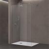 doporro Walk in Box Doccia 80x200 cm Parete Doccia Fissa in Cristallo Temperato Trasparente 8 mm Anticalcare, Barra Stabilizzatrice Regolabile in Acciaio Inox, Profilo Cromo - Bremen01K
