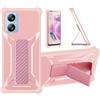 bojioderf Custodia per Blackview A52 Pro Coque Custodia Case Ibrida [Con protezione dello schermo in vetro temperato] [supporto magnetico pieghevole] [resistente alle impronte digitali smerigliato] Rosa