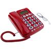 Tenlacum - Telefono fisso con cavo sottile amplificato, impermeabile e a prova di umidità, per ufficio, casa, hotel, bagno, KX-2035CID, colore rosso, come descritto
