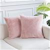 Easy Joy Fodera per Cuscino in Pelliccia Sintetica 45X45 Set di 2, Federe per Divano Quadrate Decorative per Divano di Casa Camera da Letto Ufficio Rosa
