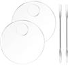 Funngy Tavolozza per Trucco,2 PCS Tavolozza per Trucco Trasparente in Plastica Palette per Miscelazione Fondotinta e Corrector con Spatola Inclusa per Make-Up Artist Nail Art e Trucco Professionale