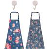 CHROMACRAFT 2 Grembiuli con Fantasia Floreale E 2 Ganci, Grembiuli Donna, Grembiuli Regolabili, Grembiuli Antigrasso, Accessori Pasticceria
