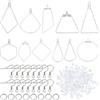 DICOSMETIC 72 pz 11 Ganci per Orecchini Geometrici in Acciaio Inossidabile, Ciondolo Ciondola L'Orecchino Kit per La Creazione di Gioielli Fai-da-Te