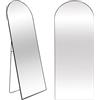 SensaHome Specchio a Figura Intera - Design Minimalista - Specchio da Terra con Bordo in Metallo - Nero - 160x60x4 cm