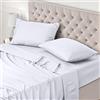 Utopia Bedding - Set Lenzuola Letto Matrimoniali 4 Pezzi 160x200 cm - Spazzolata Poliestre di Microfibra - Oeko-Tex Certificato - Lenzuolo con Angoli, Lenzuolo Piatto e 2 Federe 50x75, Bianco