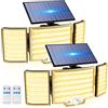 nipify Luce Solare da Parete con Telecomando, 2500 LM 238 LED 3 Modalità (Auto/Spegne/Intensa)，270° Faro Led Esterno con Pannello Solari con Sensore di Movimento, IP65, Luce Calda per Garage