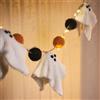 Lights4fun Catena Luminosa con Fantasmi in Feltro per Halloween a 20 LED a Pile con Timer Decorazione per Interni