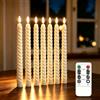 HOUSN Set di candele a LED con funzione timer e telecomando, 6 candele a LED con fiamma tremolante, 2 x 25 cm, in avorio per decorazioni natalizie, camere, matrimoni e feste