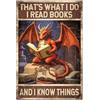 GLOBLELAND Dragon Tin Sign Vintage Libro Tin Sign Vintage Metallo Divertente Arte Placca Poster Retro Decorazione Della Parete Metallo Painting 12x8 Pollici per la Casa Bar Caffetteria