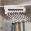 Aresvrgo Portapantaloni Estraibile,Appendiabiti Estraibile per Armadio 25-61CM Risparmia Spazio di Archiviazione,Asta Appendiabiti Allungabile per Organizzare Vestiti E Pantaloni in Armadi (56cm)