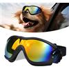 Shyllin Occhiali da Sole per Cani Shyllin, Occhiali per Cani Occhiali da Sole, Dog Sunglasses con Protezione Uv, Antipolvere, Eleganti Occhiali Moto Cane di Taglia Media/Grande (Nero-Rosso)