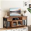 Generisch Mobile TV, Mobile Porta TV in Stile Industriale, Mobiletto TV in Legno da 140 cm Con due Mobili, per TV da 45/50/55 Pollici, per Soggiorno, Sala da Pranzo e Camera da Letto