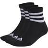 Adidas Calzini Calze 3-Stripes ushioned Sportswear Mid-Cut 3 paia Nero cotone