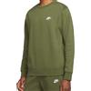 nike Felpa Girocollo Sportiva UOMO Nike Verde Oliva Cotone Felpato