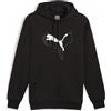 Puma Felpa Cappuccio Hoodie UOMO Puma Ess+ Logo Lab Cat Fleece Nero con tasche