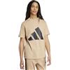 adidas T-shirt maglia maglietta UOMO Adidas Beige Essentials Big logo Single jersey