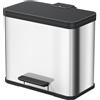 Hailo 0633 - 200 Öko Duo Plus 33 Raccolta differenziata 3 x 11 Litri Acciaio Inox