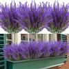 ZEOSTARO Fiori di lavanda artificiali, 12 pezzi, resistenti ai raggi UV, non sbiadiscono, in plastica, per giardino, portico, finestra, decorazione (viola)