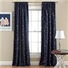 Lush Decor Star Blackout Window Panel, 52 by 84-inch, Navy, Set of 2