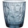 BORMIOLI ROCCO 5128730 Confezione 3 Bicchieri Acqua Diamond in Vetro, Blu, Cl 30, Glass