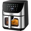Steinborg Friggitrice ad aria calda, 8 litri, 4 in 1, finestrella per forno, grigliare, friggitrice, friggitrice ad aria calda, senza olio, friggitrice ad aria calda, friggitrice ad aria calda