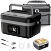 TECKZOON Lunch Box Elettrico Portatile, Scaldavivande Porta Pranzo Riscaldabile con Timer, Scatole Bento Prova di Perdite, Lunch Box Ricaricabile Autoriscaldante Senza Fili per Pasti Fuori Casa