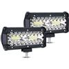 URAQT 7 Faro da Lavoro, 2 x 120W Barra LED Fuoristrada Fari LED, Off-road Fendinebbia Impermeabile, 6000K 5000lm Luci Fuoristrada a LED, Faro da Lavoro LED per Moto Auto SUVATV UTV Camion Trattore