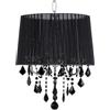 Beliani Lampadario in Cristallo con Paralume in Metallo Nero a 3 Punti Luce Evans