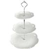 Eplze YBK Tech - Alzata per torta a 3 piani, in porcellana, colore: bianco Silver Rod