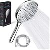 SparkPod Soffione doccia a mano ad alta pressione con tubo, grande lato da 15,2 cm, doccia a pioggia con tubo extra lungo da 1,8 m, design di lusso, installazione in 1 min (cromato)