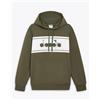 Diadora Felpa Cappuccio Hoodie UOMO Diadora Pullover Logo T2 Verde Fucile con tasche