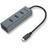 i-tec Metal C31HUBMETAL403 Perno e concentratore USB 3.0 (3.1 Gen 1) Type-C 5000 Mbit/s Grey